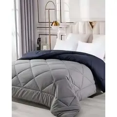 GENERICO - CUBRECAMA PLUMÓN NORDICO PLAZA Y MEDIA 150X200 GRIS/AZIL