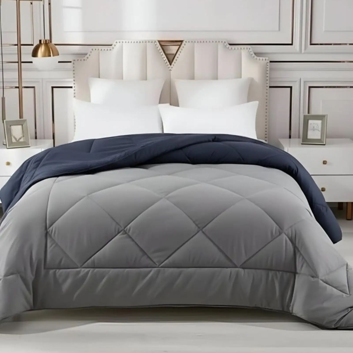 GENERICO - CUBRECAMA PLUMÓN NORDICO KING 230X250 GRIS
