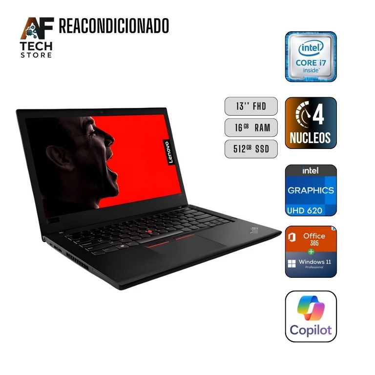 Notebook L490s I7 8th 16GB 512GB - Win11+Office - Reacondicionado Profesional