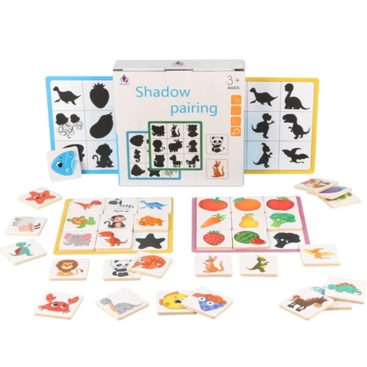GENERICO - Juego Didáctico Conoce Figuras Y Sombras  Madera