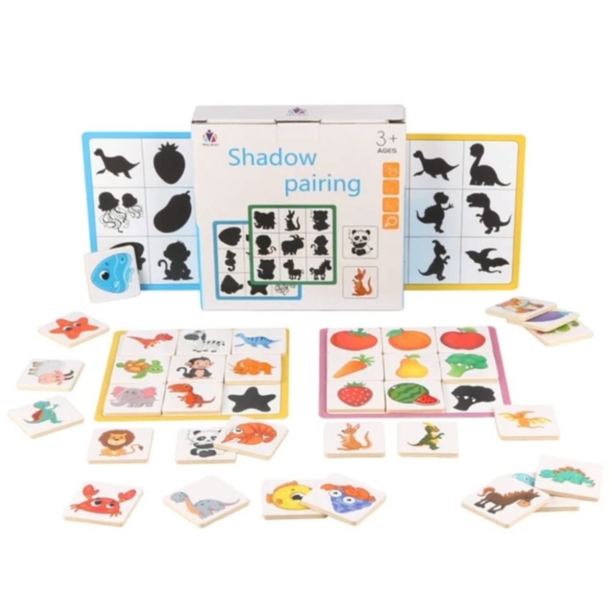 GENERICO - Juego Didáctico Conoce Figuras Y Sombras  Madera