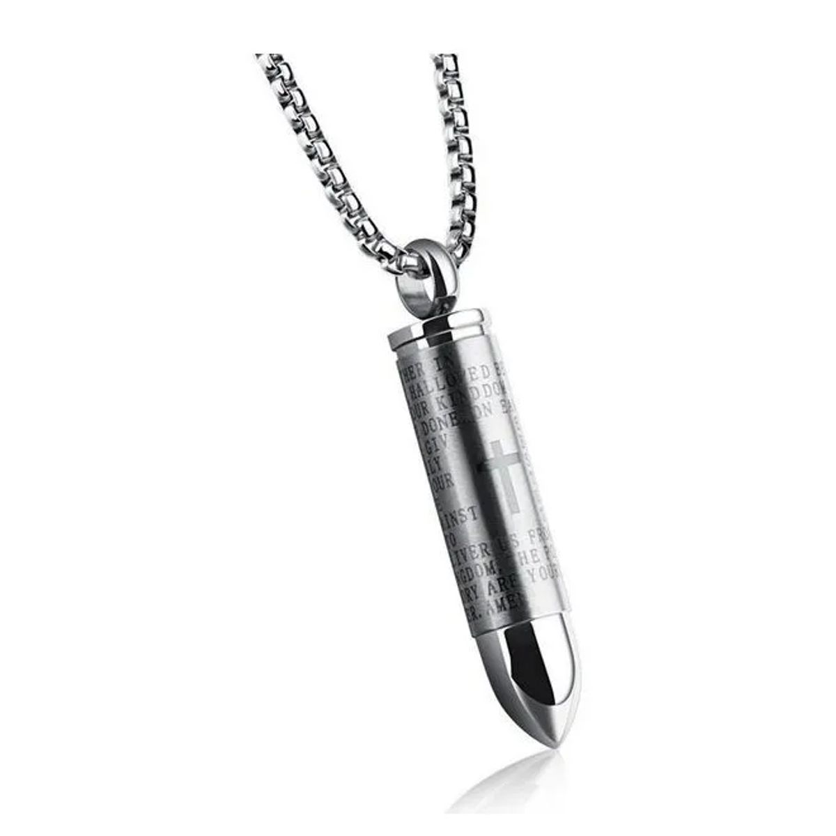 GENERICO - Collar Bala Acero Y Titanio Hombre Moda Masculina C1