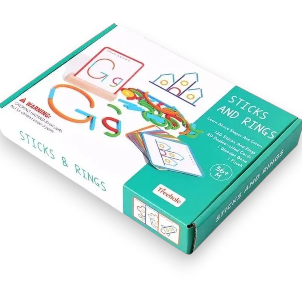 GENERICO - JUEGO DE INTELIGENCIA DE PALOS Y ANILLOS MONTESSORI