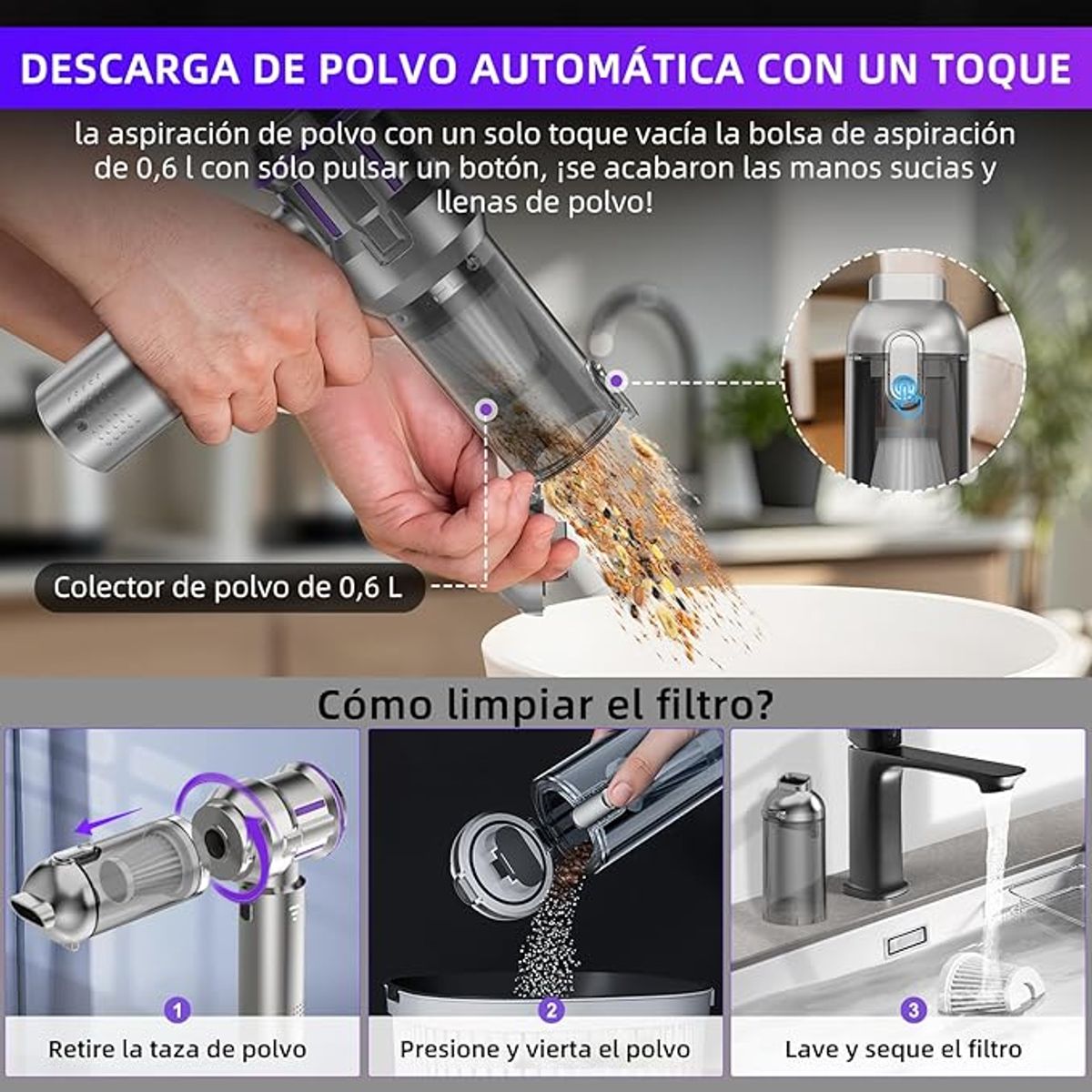 UMEXUS - 2en1 Aspiradora Y Sopladora Portátil Para Auto Y Hogar 16000PA