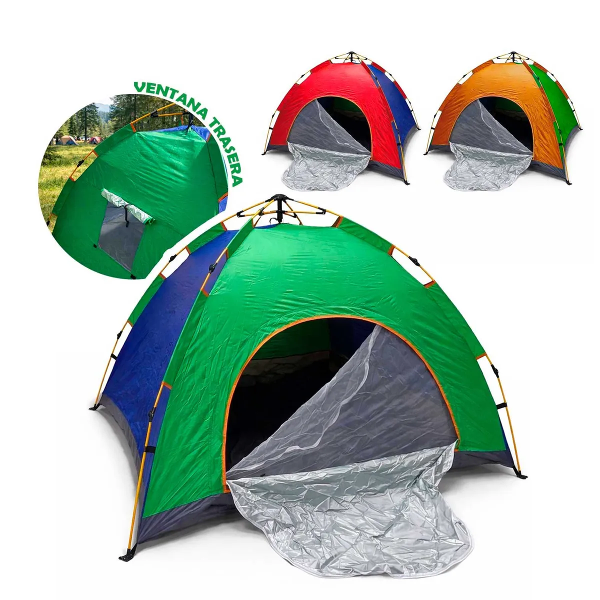 GENERICO - Carpa Camping Automática 4-5 Personas Impermeable Pop Up