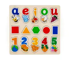 TOP TOYS - Tabla Encaje Didáctica Madera Vocales+ Formas+ Número Niños