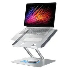 UTEK - Soporte Alzador Notebook Giratorio 360o Metalico St360 Aluminio Plateado