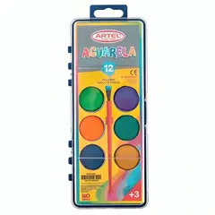 ARTEL - Pack 3 Estuche Acuarela 12 Colores