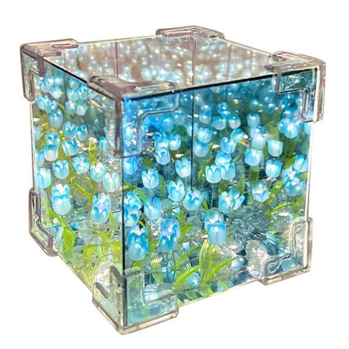 KINDA NICE - Lampara Tulipanes Eternos Cubo De Tulipanes Espejo Tulipanes Azul