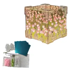 KINDA NICE - Lampara Tulipanes Eternos Cubo De Tulipanes Espejo Tulipanes Rosa
