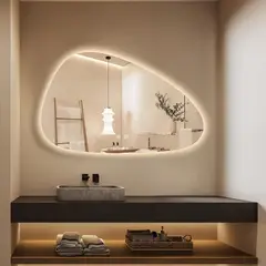 BLUEDREAMER - Espejo Con Luz Led Touch De Lujo Para Tocador O Baño 50x70cm