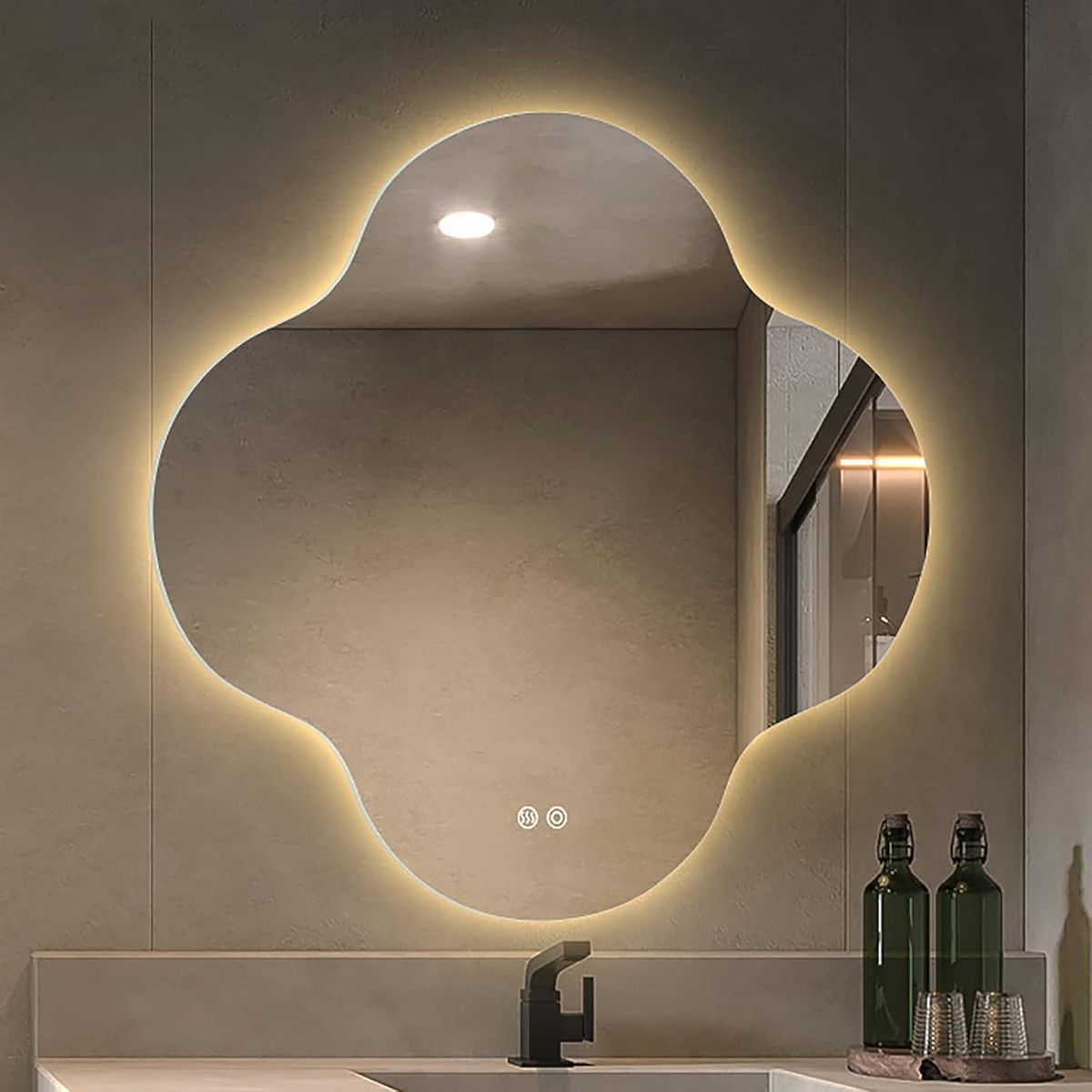 BLUEDREAMER - Espejo Con Luz Led Touch De Lujo Para Tocador O Baño  60x60cm