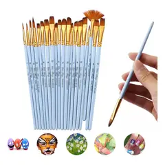 GENERICO - Kit De Pinceles Para Acrílico, Óleo, Acuarelas, 20 Piezas