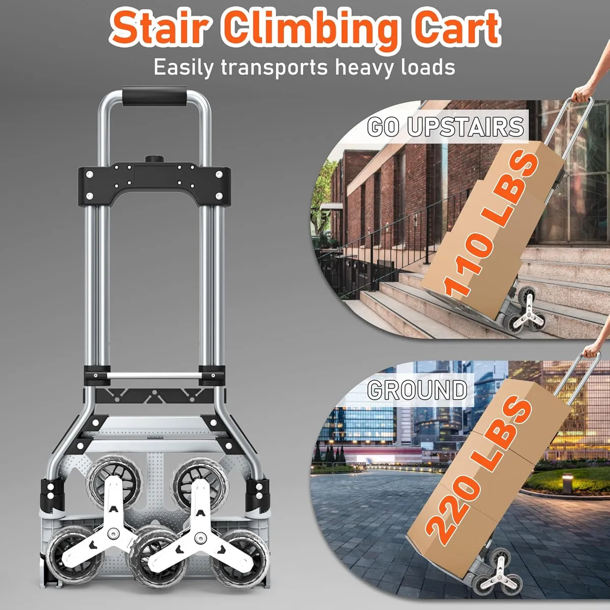 EVERSO - Carro Plegable De Carga Yegua 100 Kg Para Escaleras Multius