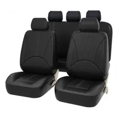 EVERSO - Kit Funda Cubre Asiento Cuero Pu Completo Auto Universales