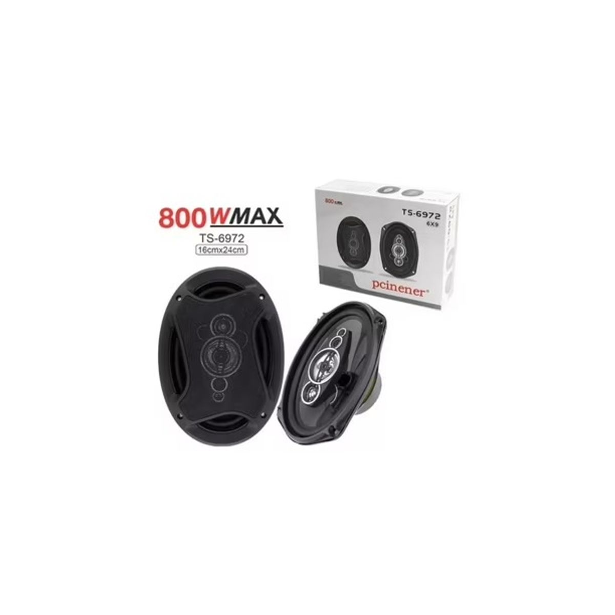 GENERICO - Parlantes Auto Pcinener Ts-6972 800w De Poder Auto Parlante Color Negro