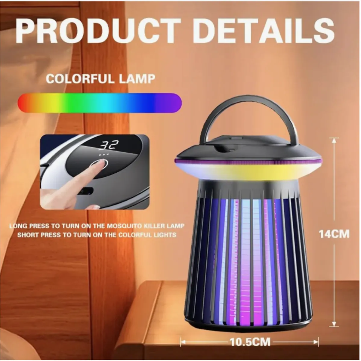 IRM - Lámpara Antimosquitos Recargable USB Negra