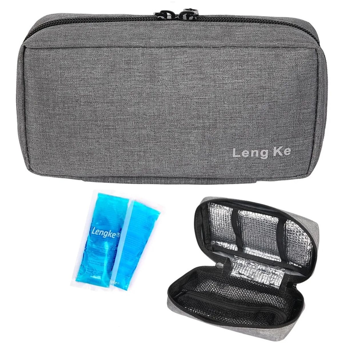 ONEDER - Enfriador Estuche Viaje Diabeticos Bolso Cooler Medicina Tela Gris