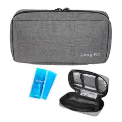 ONEDER - Enfriador Estuche Viaje Diabeticos Bolso Cooler Medicina Tela Gris