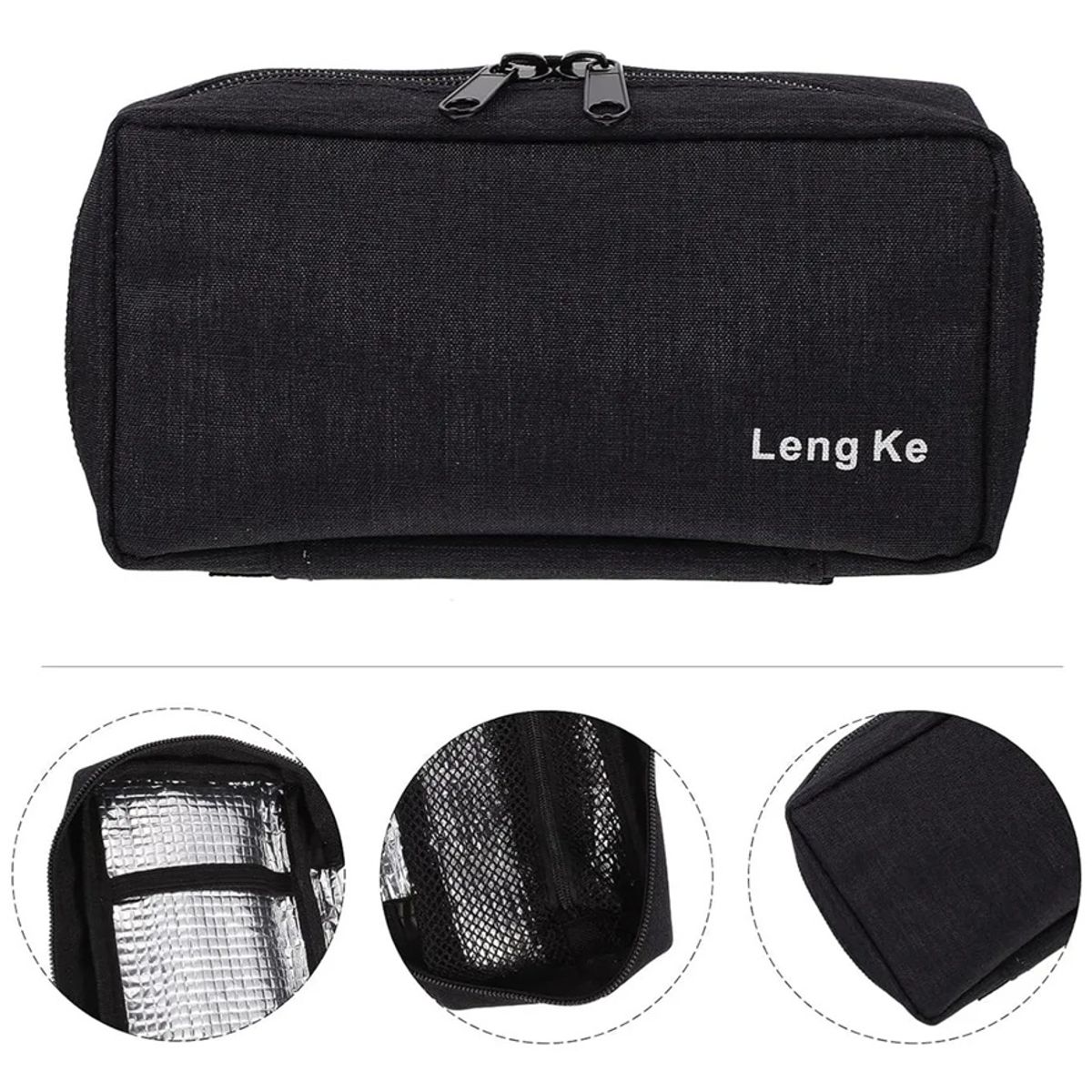 ONEDER - Bolso Enfriador Sport Estuche De Viaje Bolso Cooler Medicamentos Tela Negro