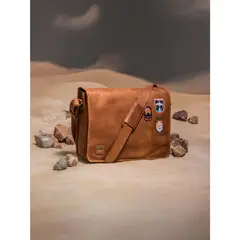 HUSH PUPPIES - Maletin Cuero Hombre Rebel Café