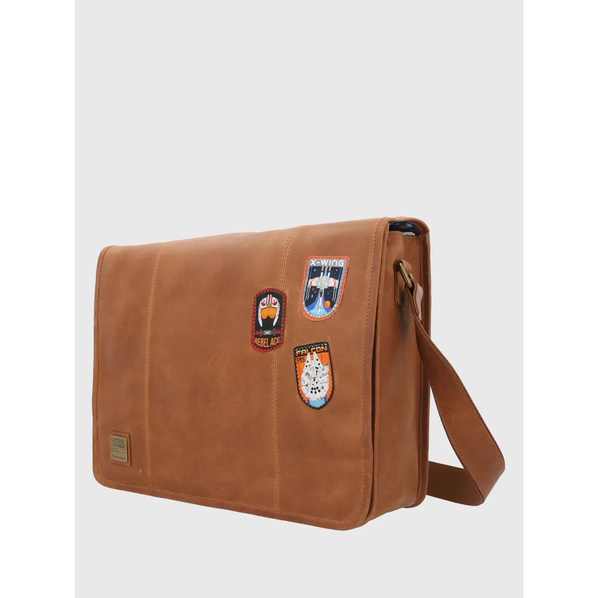 HUSH PUPPIES - Maletin Cuero Hombre Rebel Café HUSH PUPPIES