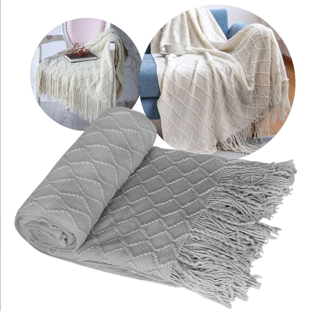 OKAY - Manta Decorativa Tejida Para Sillon Piecera Cama