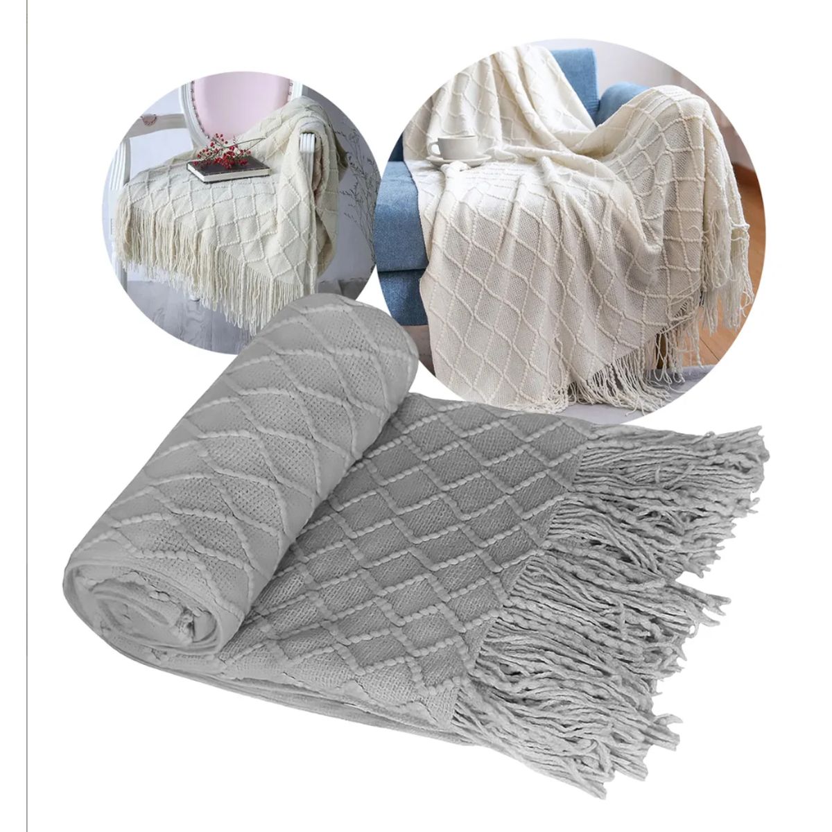 OKAY - Manta Decorativa Tejida Para Sillon Piecera Cama