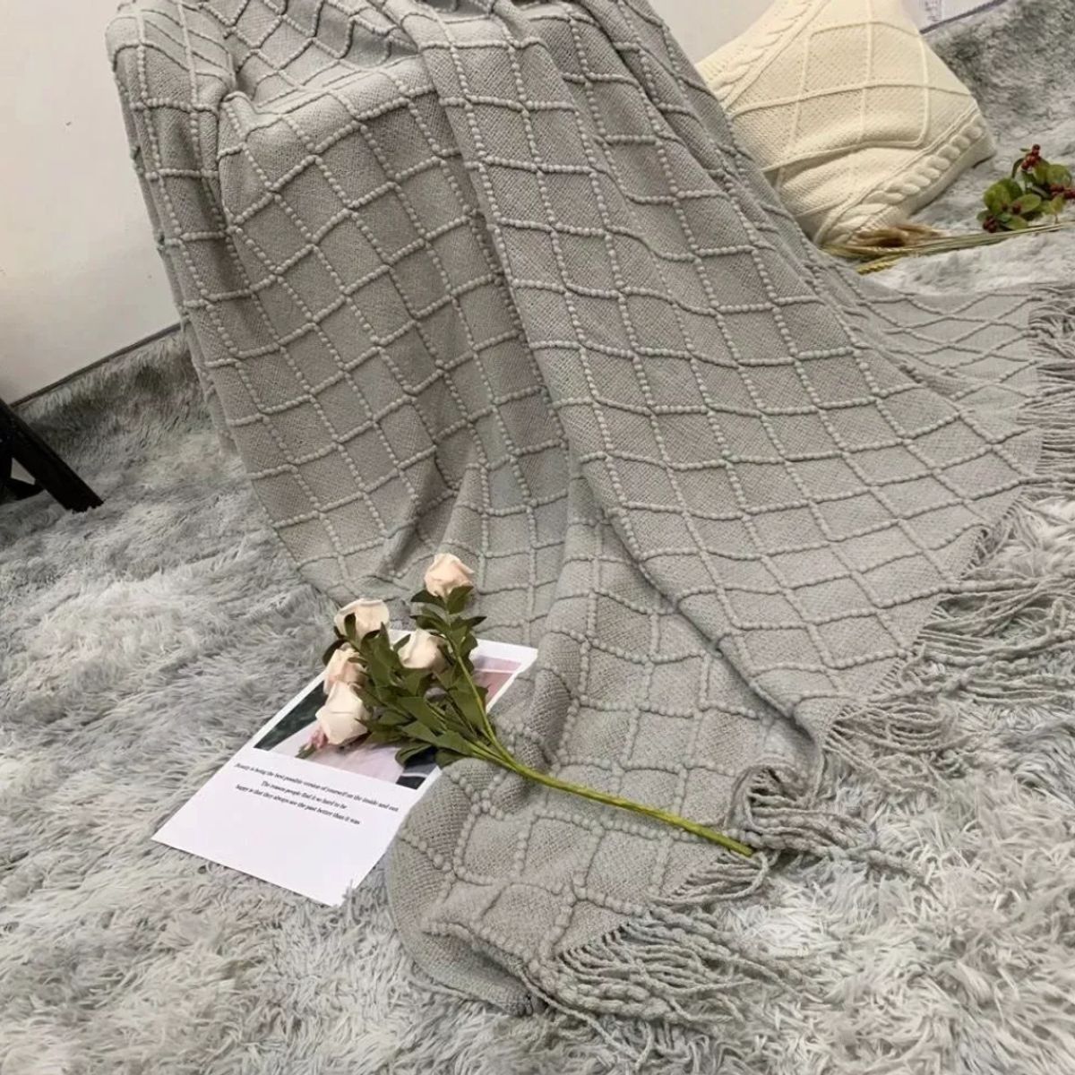 OKAY - Manta Decorativa Tejida Para Sillon Piecera Cama