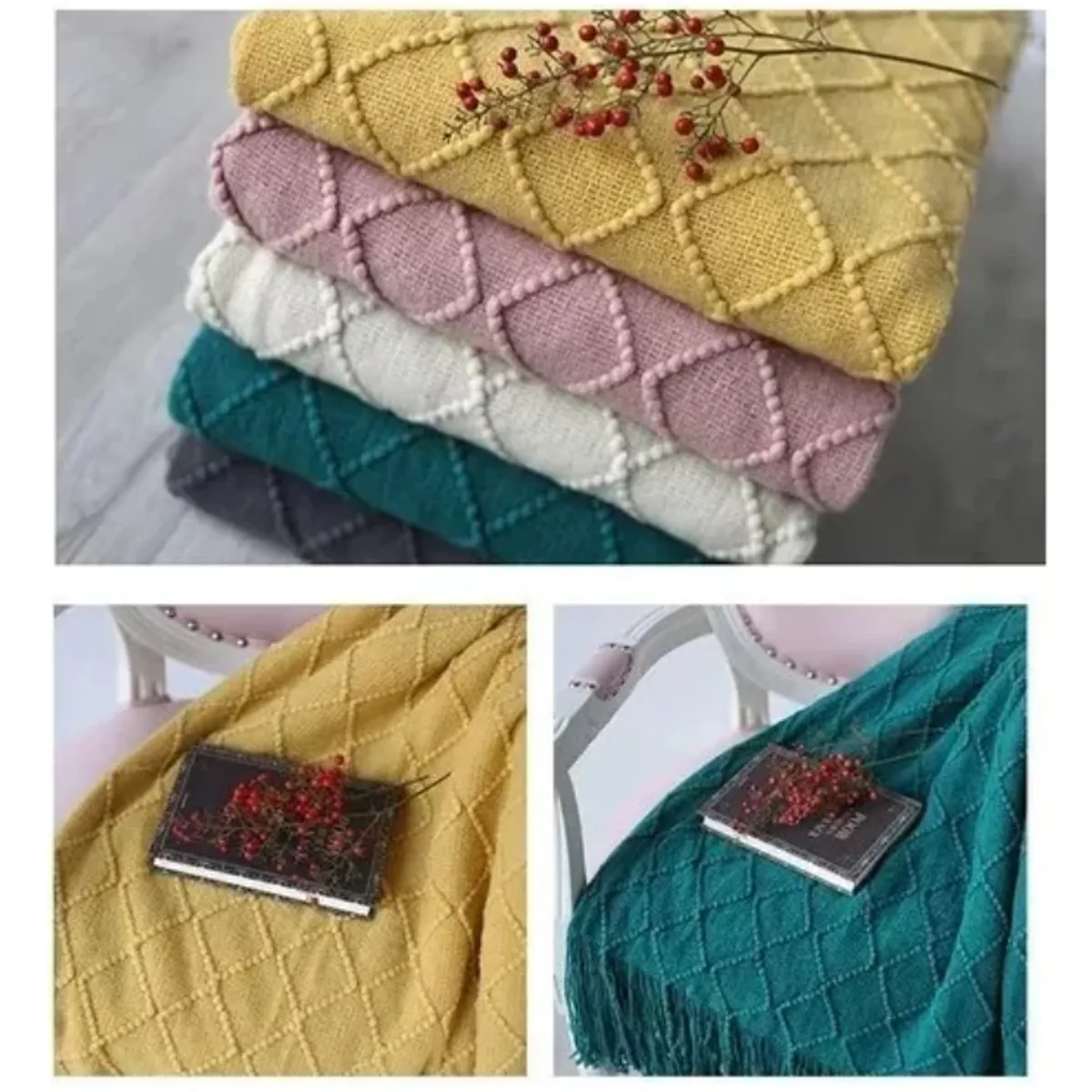 OKAY - Manta Decorativa Tejida Para Sillon Piecera Cama