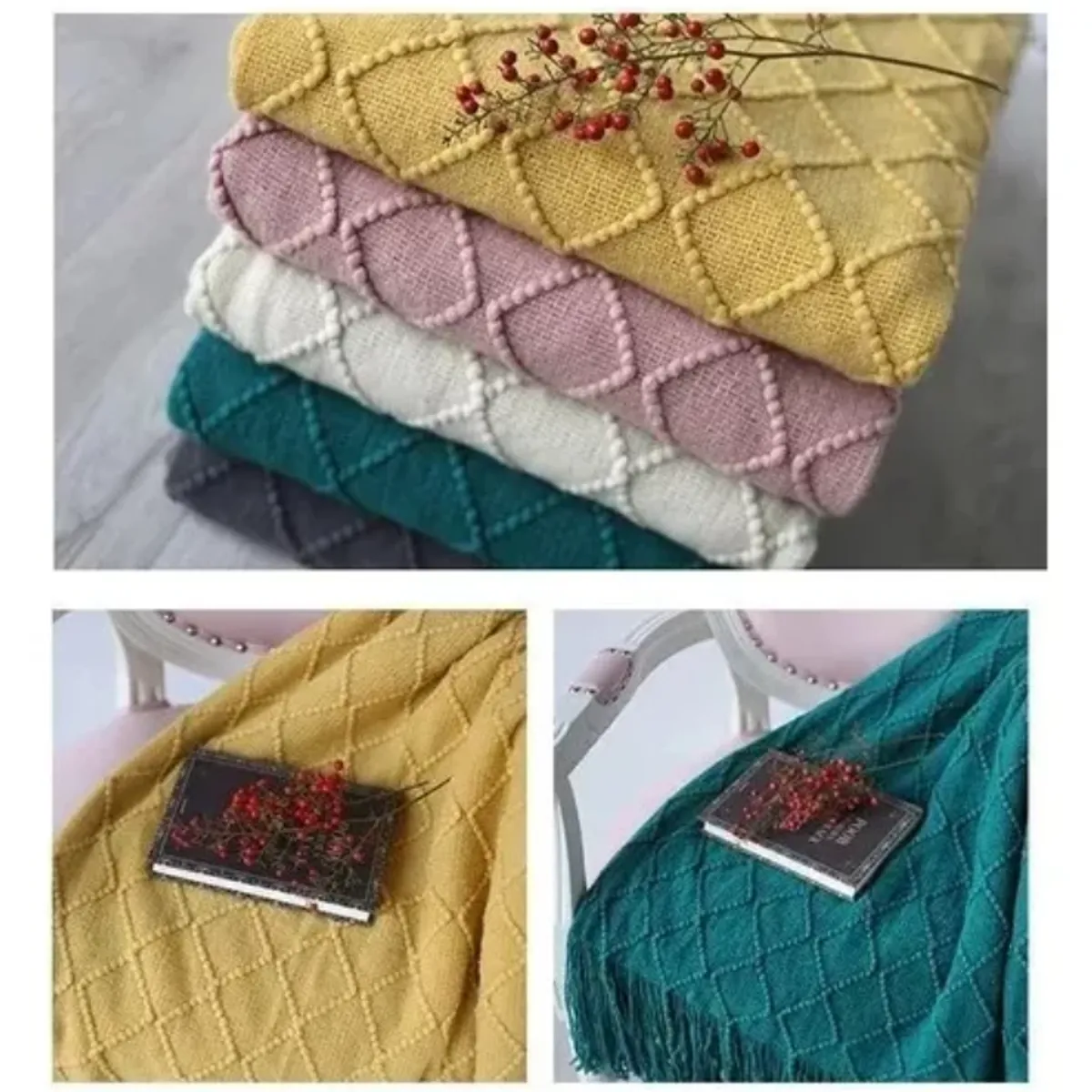 OKAY - Manta Decorativa Tejida Para Sillon Piecera Cama