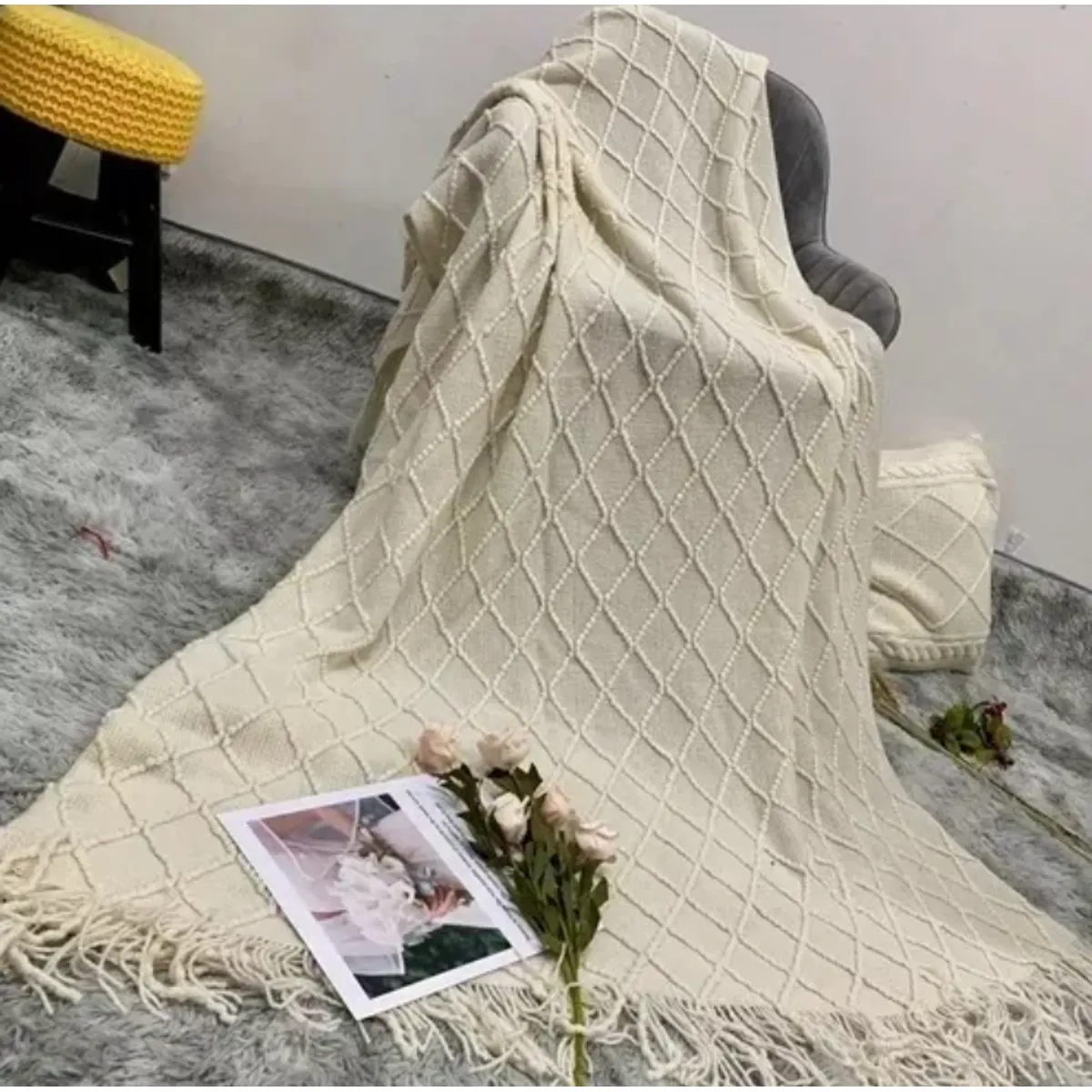 OKAY - Manta Decorativa Tejida Para Sillon Piecera Cama