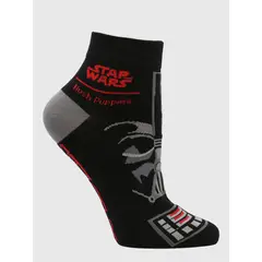 HUSH PUPPIES - Calcetin Algodón Mujer Ped Darth Vader Negro