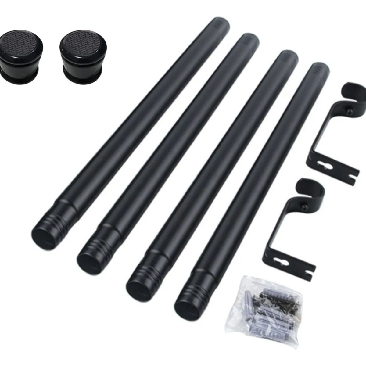 OKAY - Barra Metalica Cortinero Extensible Ajustable Rosca 147cm Negro