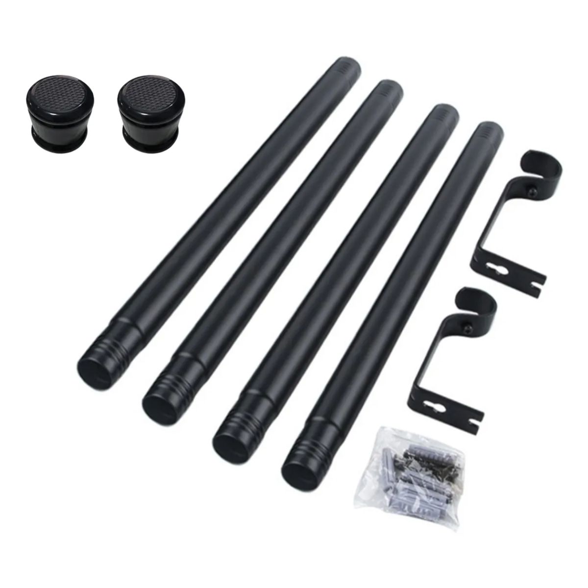 OKAY - Barra Metalica Cortinero Extensible Ajustable Rosca 147cm Negro