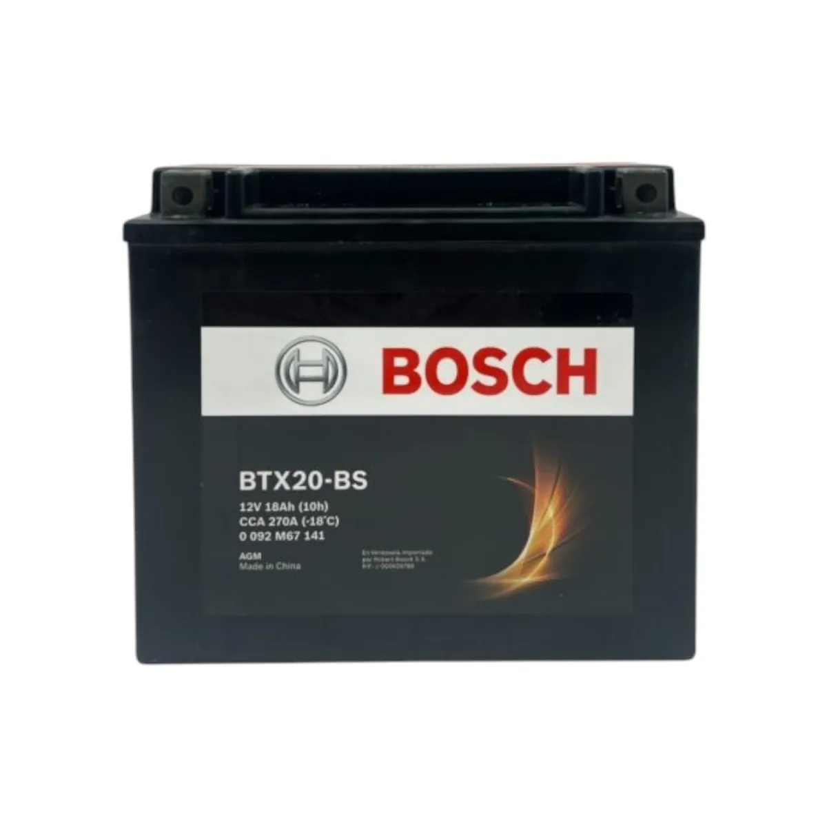 BOSCH - Batería de Moto Agm 18 Ah Positivo Izquierdo 270 CCA
