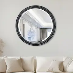 MSA MUEBLES SANTA ANA - Espejo Circle Wood 60 cm