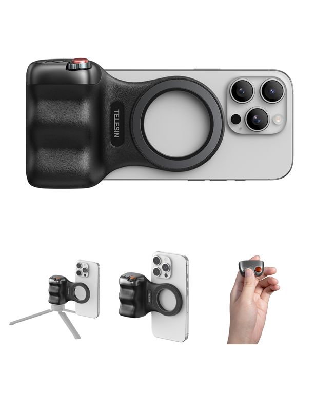 Grip Magnetico MagSafe para Smartphone con Disparador Remoto - Negro