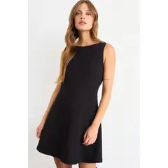IO - Vestido Liso Mujer Negro