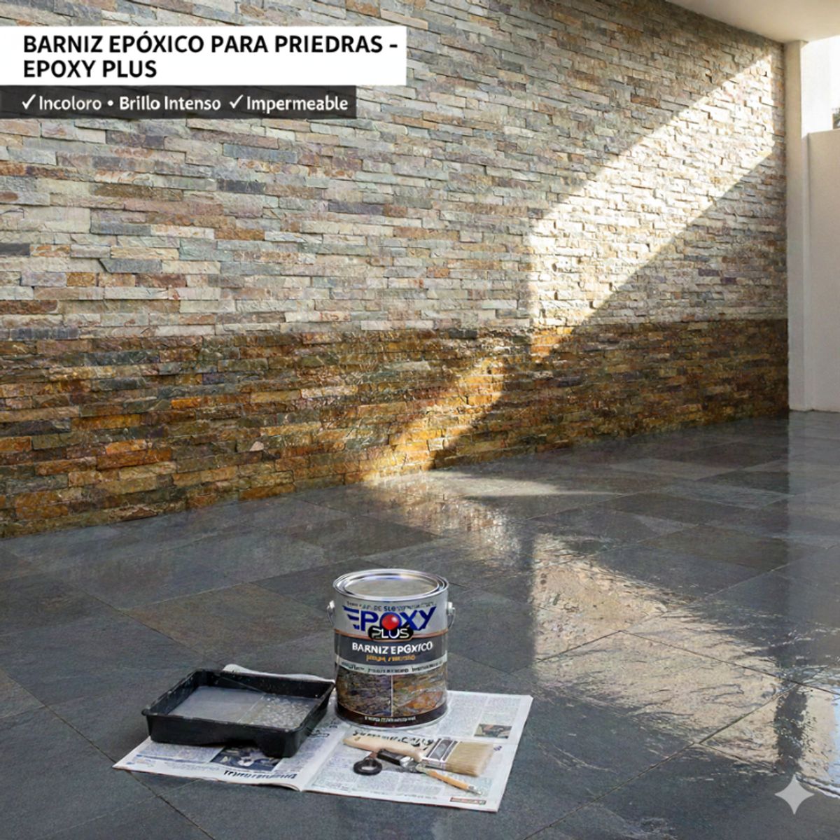 BARNIZ PIEDRAS EPÓXICO INCOLORO MATEADO - PREMIUM FULL SECADO - 2kg, marca EPOXY - Foto 2