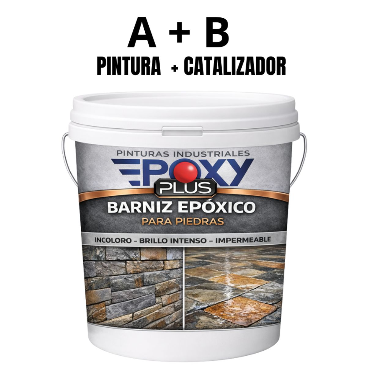 BARNIZ PIEDRAS EPÓXICO INCOLORO MATEADO - PREMIUM FULL SECADO - 14kg, marca EPOXY - Foto Principal
