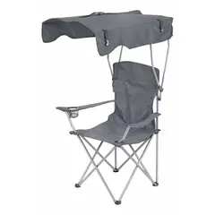 GENERICO - Silla Con Sombrilla Portátil Camping Plegable Silla Tapasol Gris