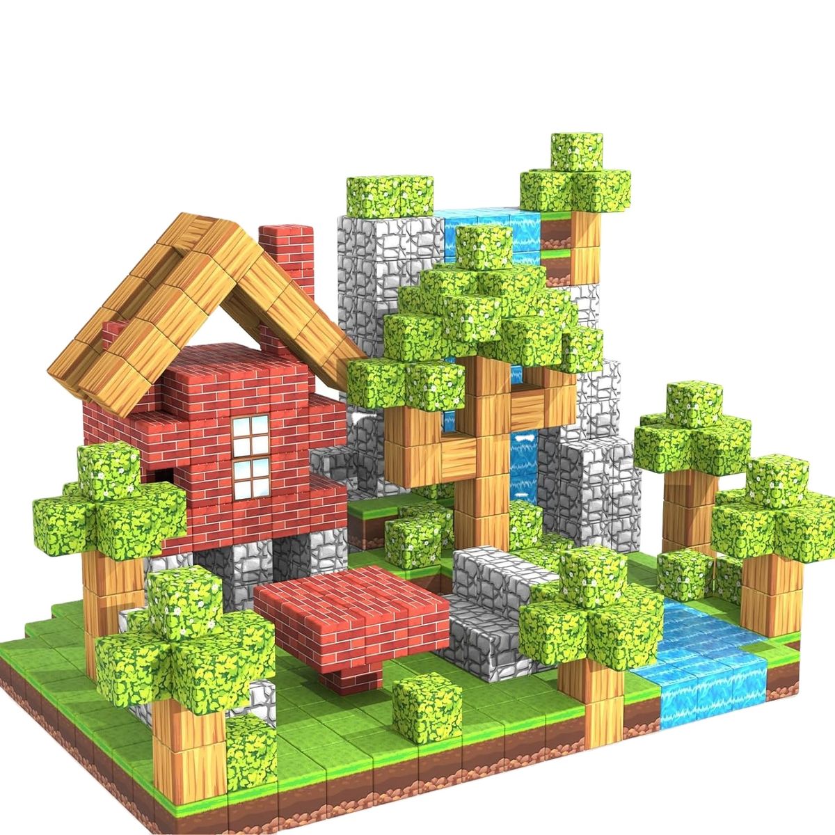 GENERICO - Set 100 Piezas Cubos Magnéticos - Bloques Imanes 3D Educativos