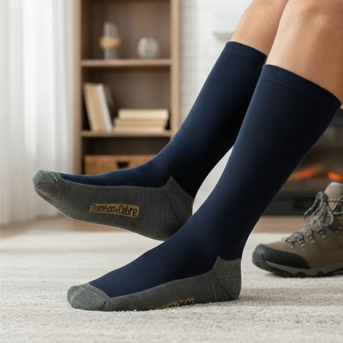 GARSIL - Calcetin De Vestir Con Fibra De Cobre Y Bambu Para Hombre - Sin Costuras - Docena