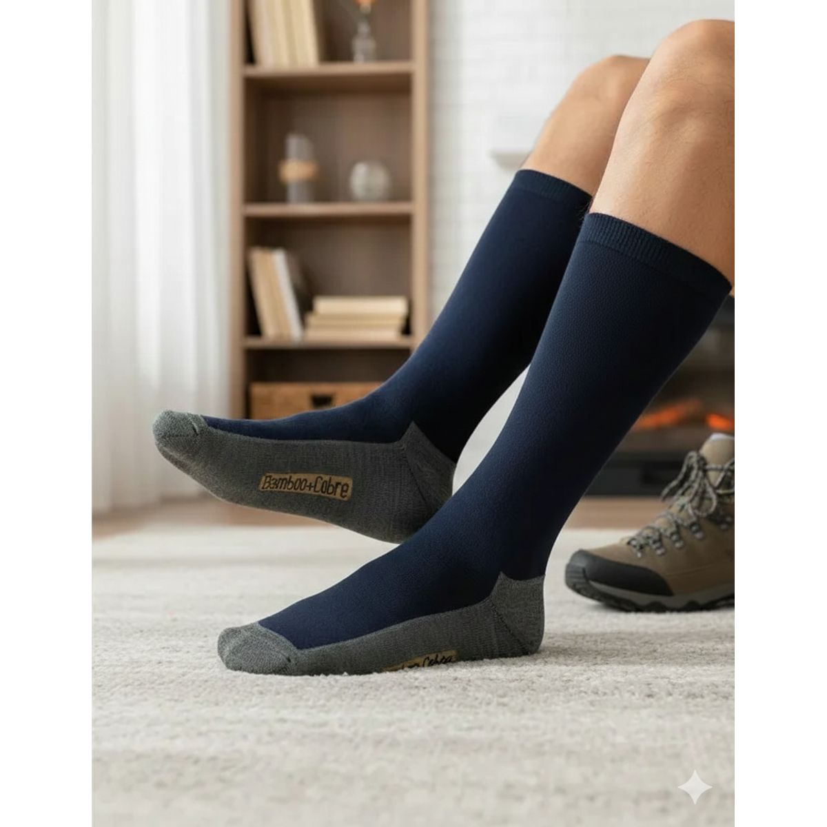 GARSIL - Calcetin De Vestir Con Fibra De Cobre Y Bambu Para Hombre - Sin Costuras - Docena