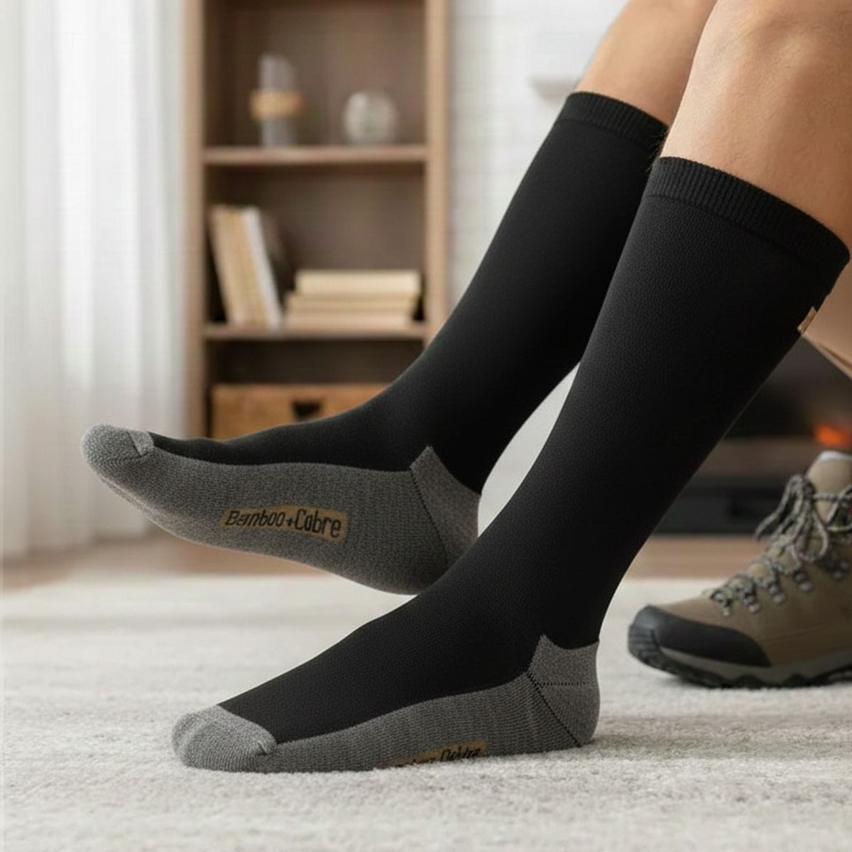 GARSIL - Calcetin De Vestir Con Fibra De Cobre Y Bambu Para Hombre - Sin Costuras - Docena