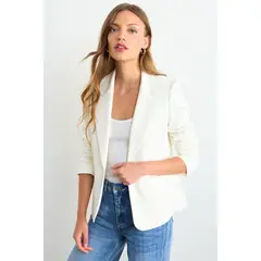 IO - Blazer Liso Mujer Crudo