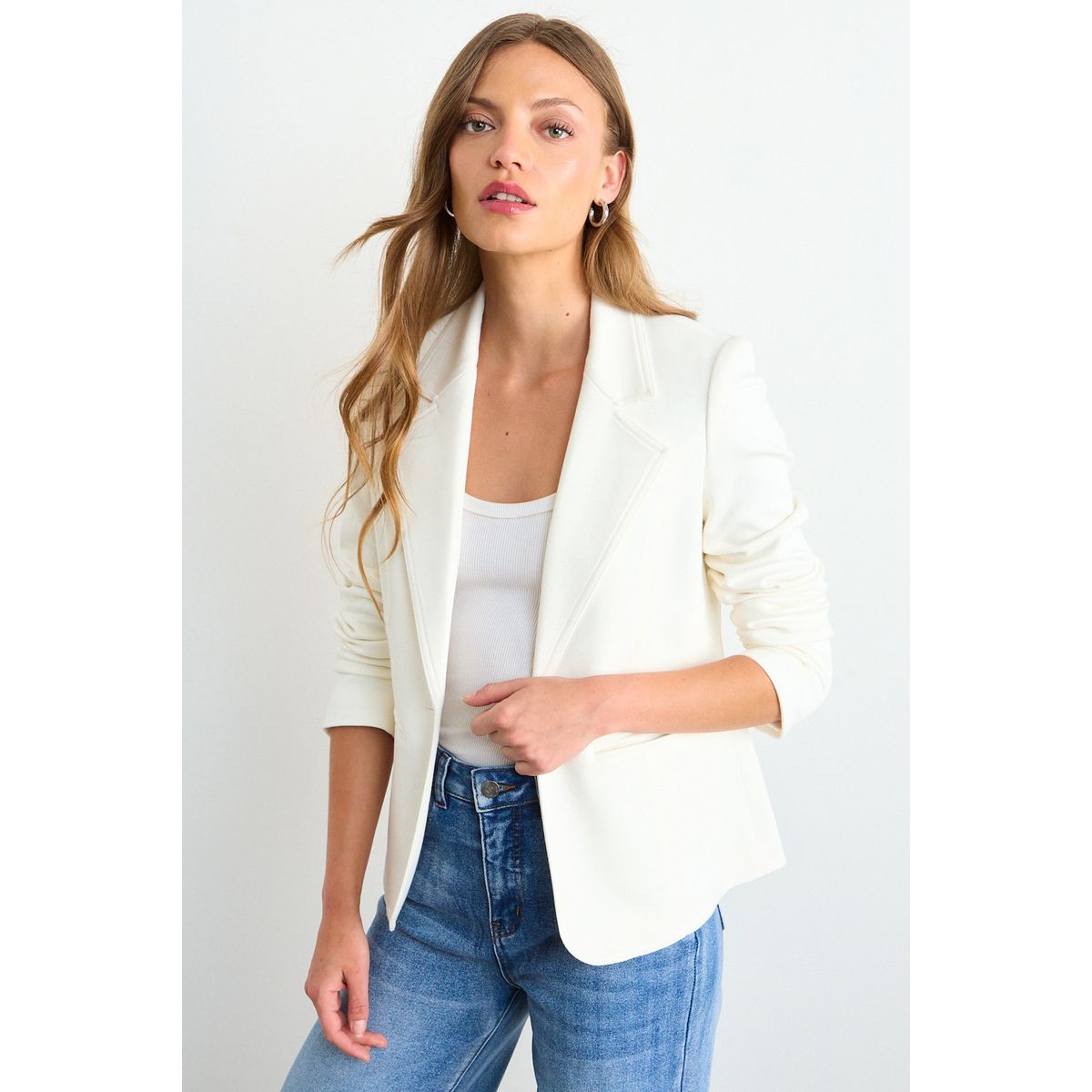 IO - Blazer Liso Mujer Crudo Io
