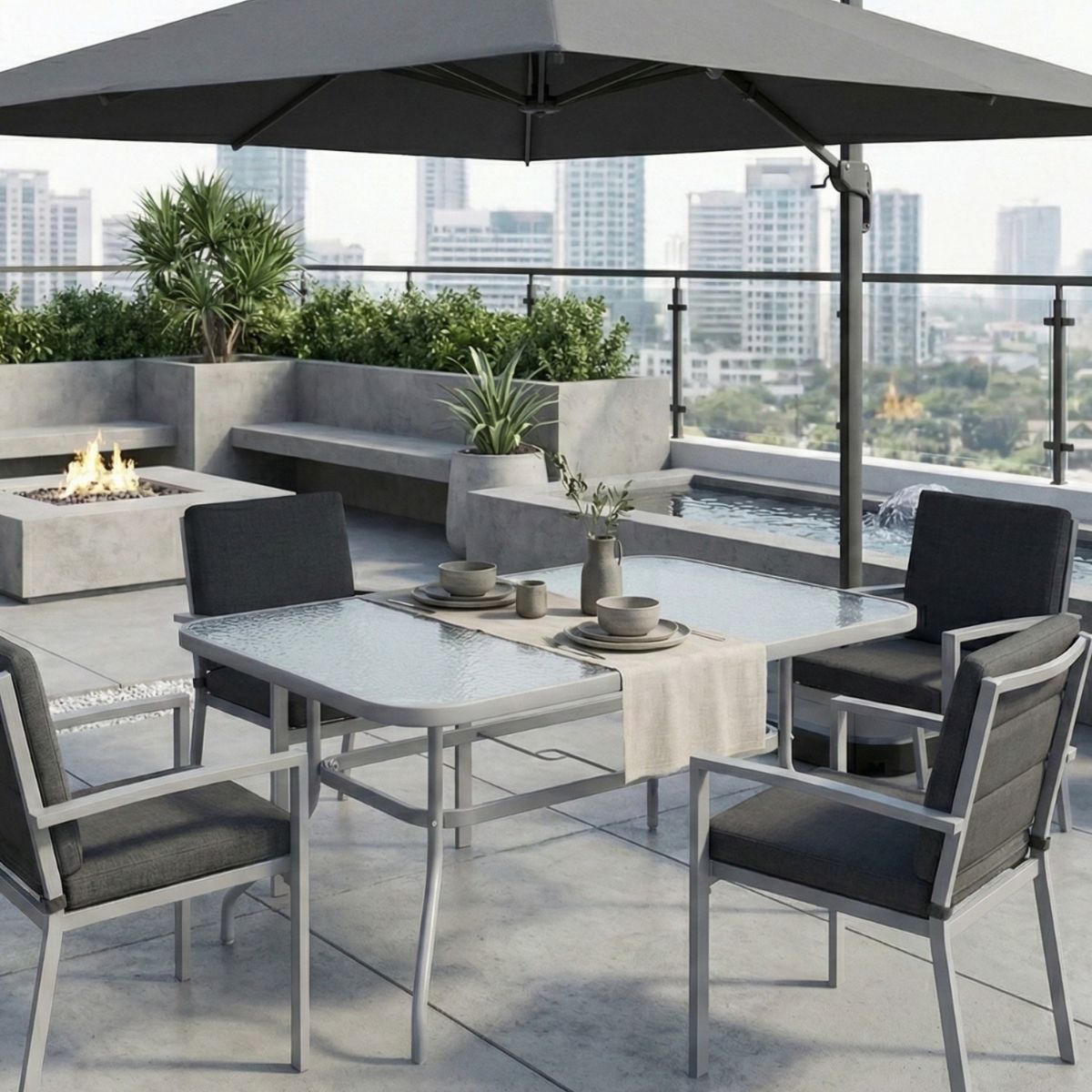 HABITA2 CHILE - MESA RECTANGULAR DE EXTERIOR 140X80 TERRA