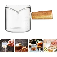 GENERICO - Tacita Medidora De Vidrio Con Mango De Madera 75cc